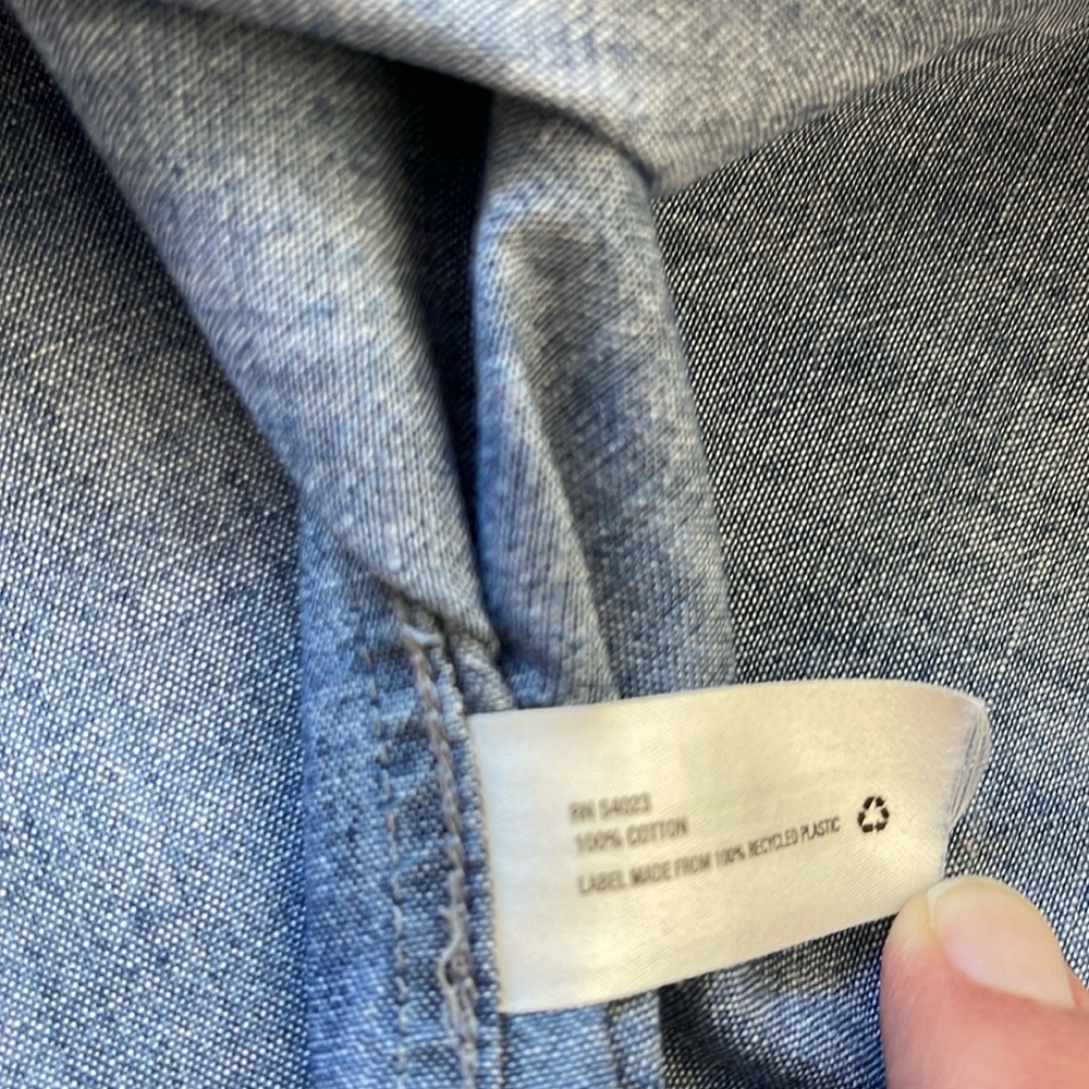Gap Button Down Chambray Cotton Shirt MEDIUM - Picture 6 of 6